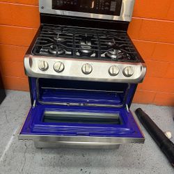 5 burner double oven gas stove 