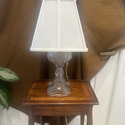 Vintage Pressed Glass Oil Lamp