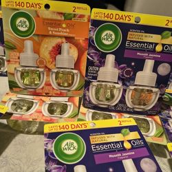 Air Wick Essential Oils Moonlit Jasmine & Sweet Peach Sunshine $6.00  each 2 X $10.00
