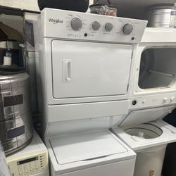 Whirlpool Stackable 27” Wide Washer And Gas Dryer 