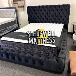 New Queen Bed Frame With Mattress 
