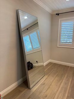 CB2 Infinity Modern Silver Full-Length Floor Mirror 32"X76