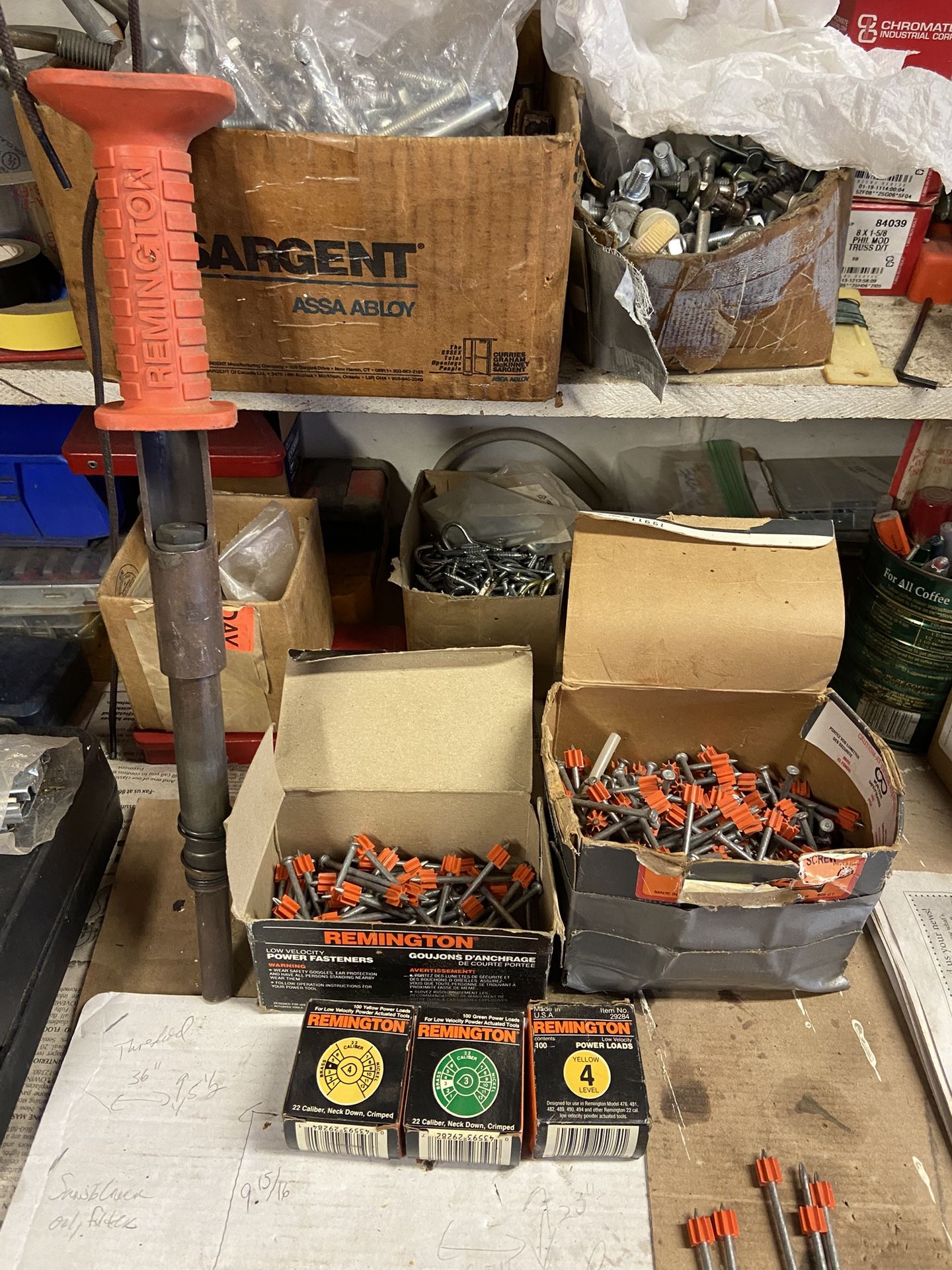 Remington Powder Actuated Tool, Model 476, With Nails and Power Loads-$25