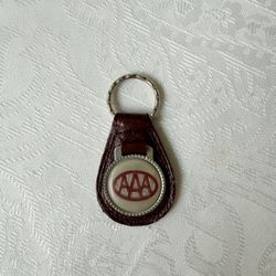 RARE 1950s-60s “AAA” Vintage “REAL LEATHER” PROMO KEY CHAIN. “Proudly Made in The USA”. This vintage AAA keychain is a must-have for any collector or 