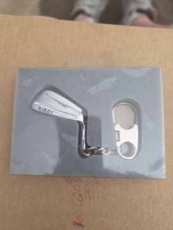 Key Ring with golf motif, stainless  NEW GIFTABLE $5.00