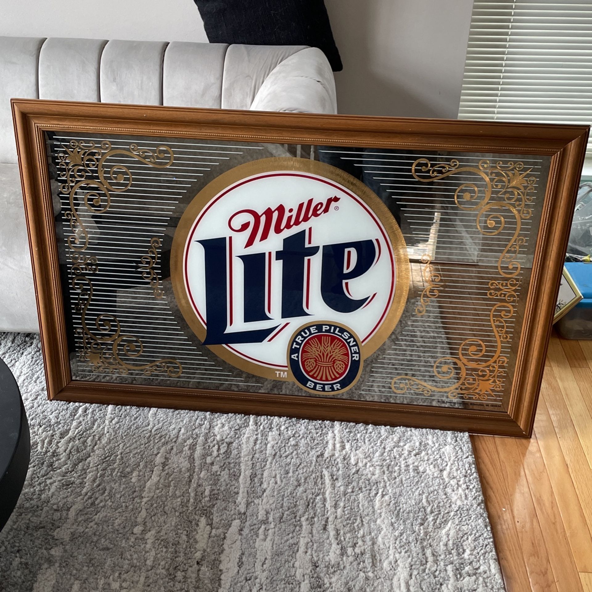LARGE 4.5FT Miller Light Advertising Beer Mirror