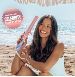 New The Beachwaver Co. B1 Rotating Curling Iron - Pink Sunset