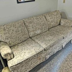 Floral White Couch