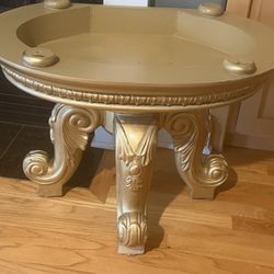 Solid Wood Table Painted Gold- Heavy 