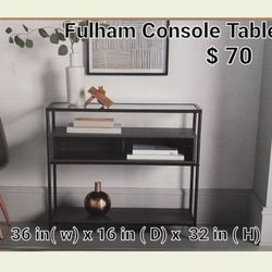 Brand New Fulham Console Table With Glass Top 