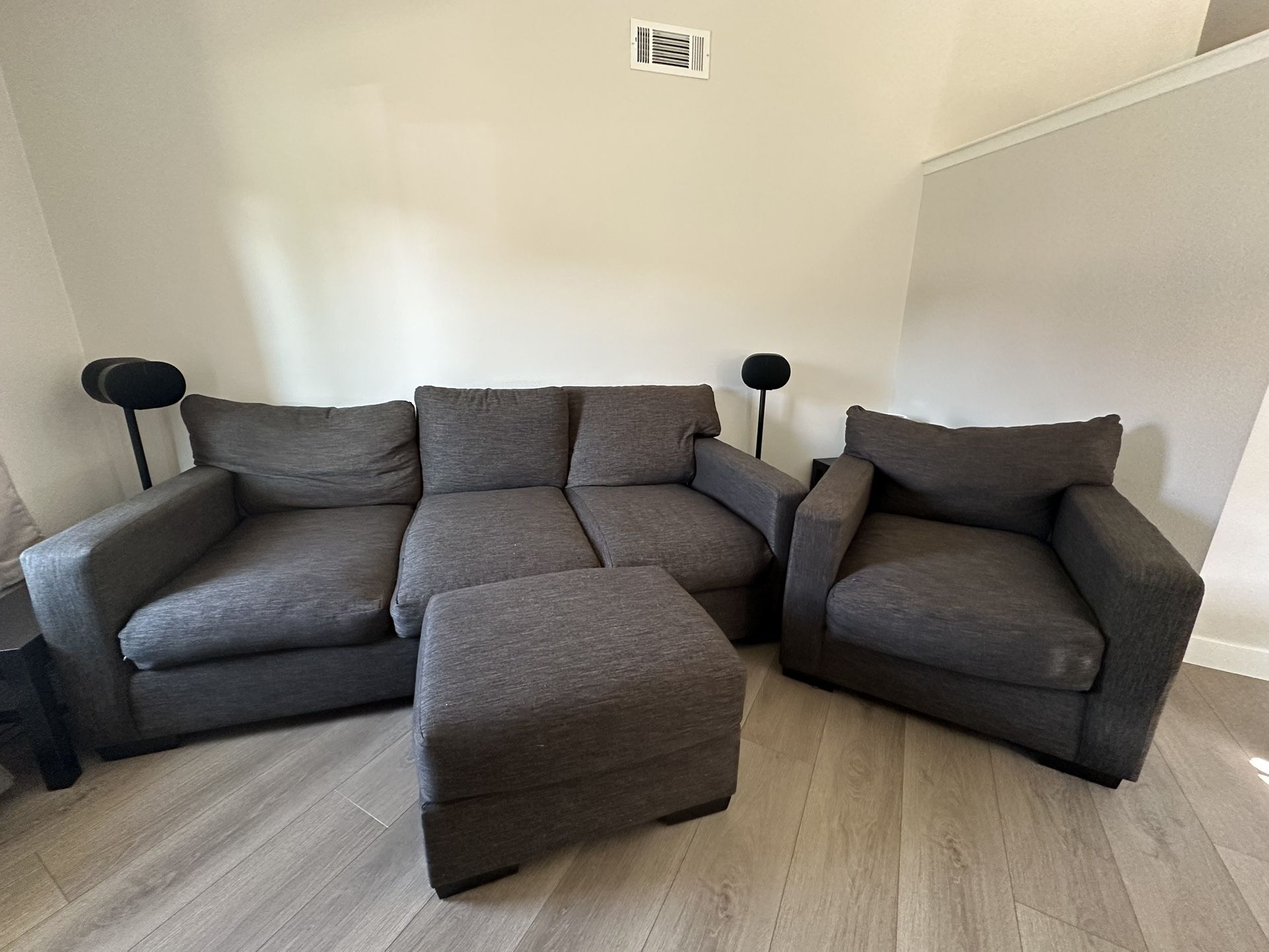 Deep Sofa, Chair, Ottoman Set