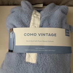 Como Vintage Mock Neck Soft Plush Sherpa Pullover