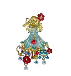 Beautiful Kirk’s Folly Alice In Wonderland Brooch Pendant (Enhancer) With 2 Necklaces