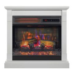 Aracel 24' White Electric Fireplace & Mantel Decoration