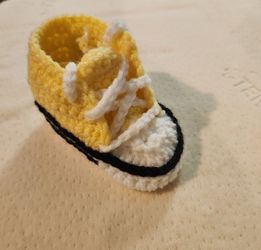 Yellow and White Baby Converse