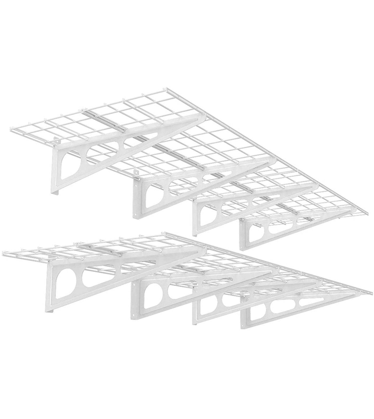 FLEXIMOUNTS 2-Pack 2x6ft 24-inch-by-72-inch Wall Shelf Garage Storage Rack Floating Shelves, White #1 Best Seller in Garage Storage System Shelves