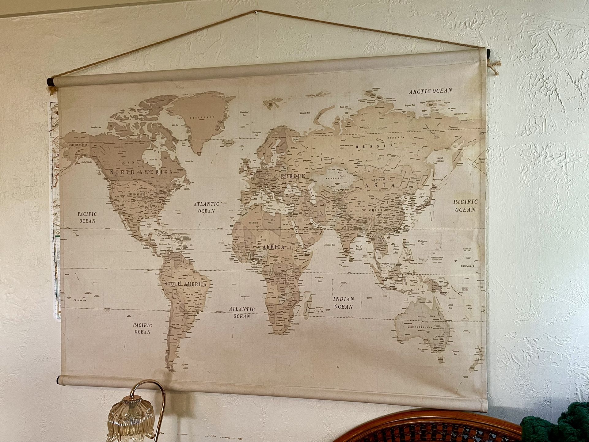 Large Hanging Canvas World Map - B5295b6dfb5247ffbe430226c3056669 