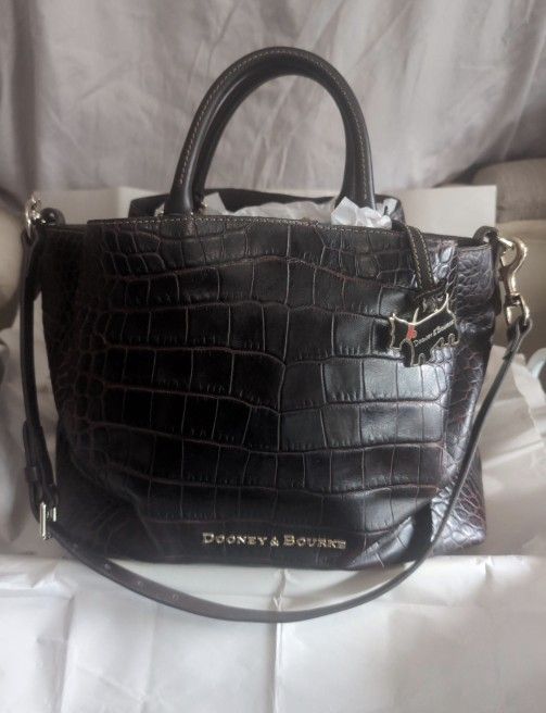 "Dooney & Bourke" Brown Tomorrow "Large Brenna Satchel"