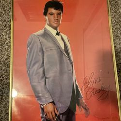 Elvis Presley Full Color Poster 1987 signature vintage