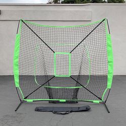 New in box $55 Baseball & Softball Practice Hitting & Pitching 7x7’ Net with Bow Frame, Carry Bag 