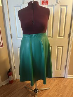 Faux Leather Green Skirt Size 26