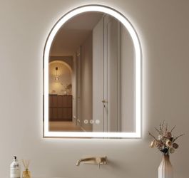 Arched 24”x30” Led Mirror for Bathroom- Frameless Lighted Bathroom Mirror with Lights, Fogless