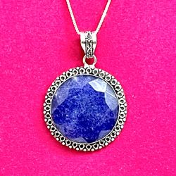 Long Sterling Gemstone Necklace