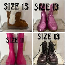 Girls Boots , In Good Condition The 2 Pink Are New Each Pair $5 Dollars  