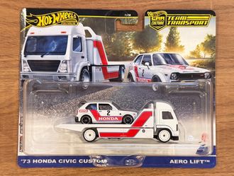 Hot Wheels Premium Team Transport ‘73 Honda Civic Custom & Aero Lift Brand New