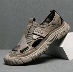 Men's Mesh Leather Closed-Toe Sandal Sneaker