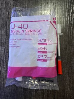 U-40 Insulin Syringes 29G 3/10cc