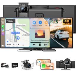 2026 CarPlay Screen for Car, 11.5 inch A-pple CarPlay & Android Auto Screen