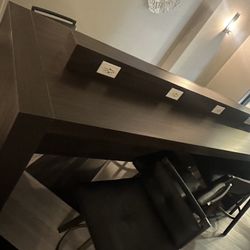 84” Solid wood. Power plug office  300+ lbs.