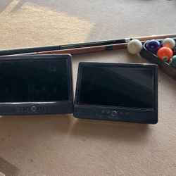 Pair Of Car DVD Players For Back Of Head Rest 