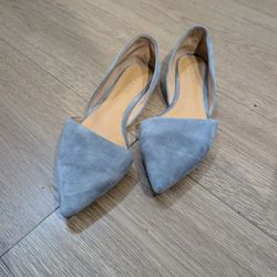 J.Crew Factory Zoe suede d'Orsay flats - Slate Blue, 6.5