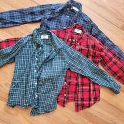 3 Button Down Boys Shirts L / 10-12