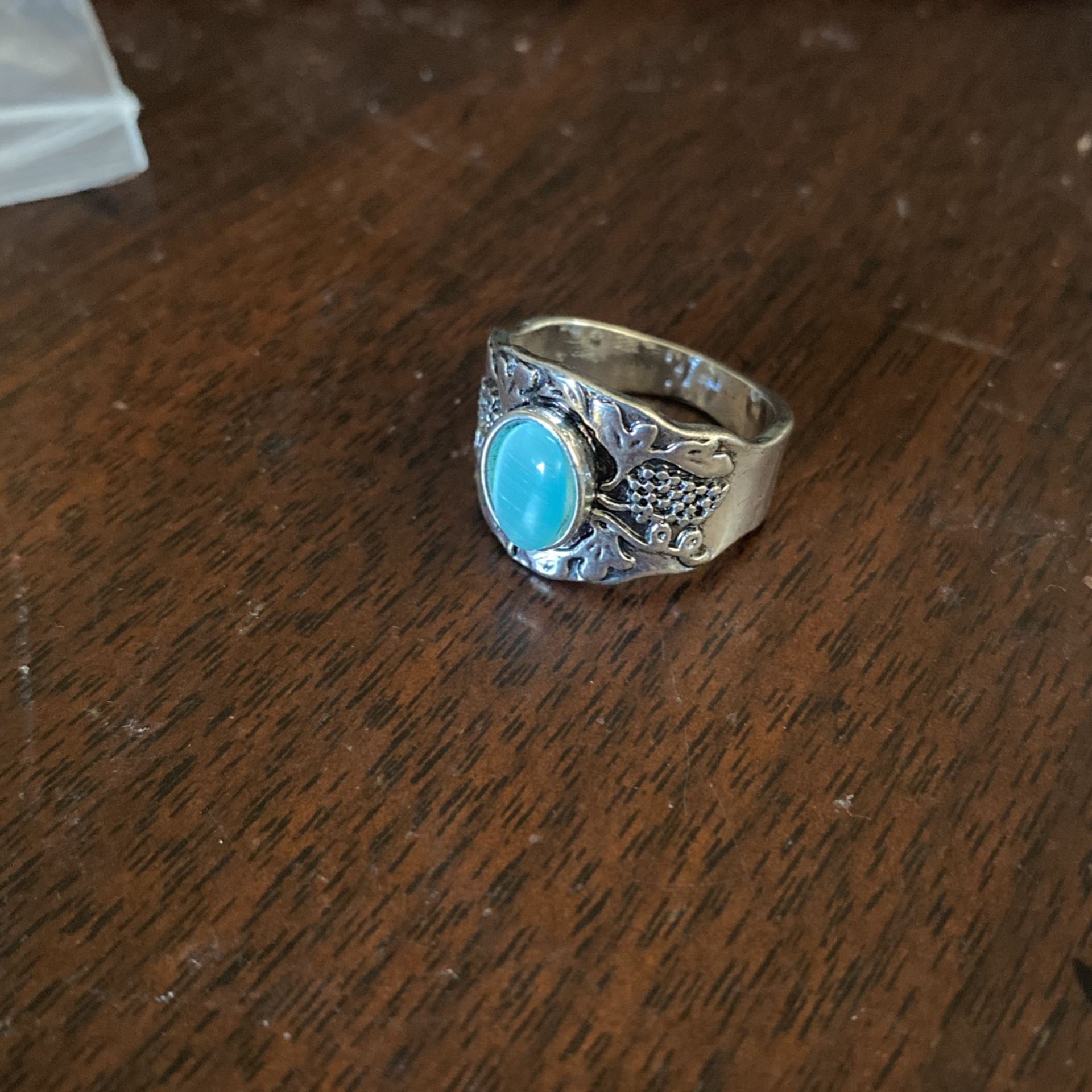 Ring Size 7 Silver 925 With Turquoise Stone