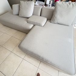 Gray Fabric sectional (can Divide It Too)