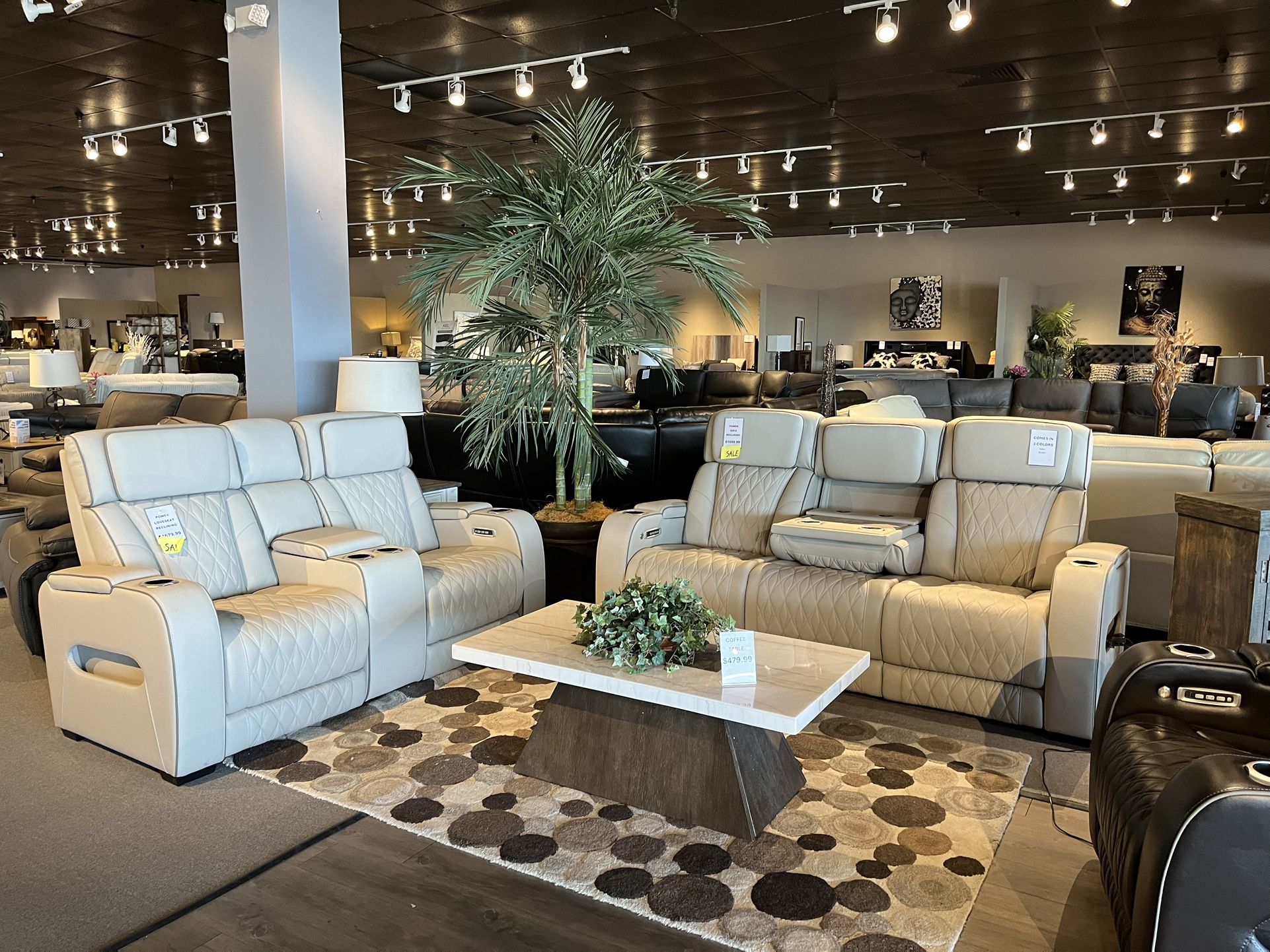 Power sofa and loveseat