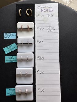 Sterling Silver & Moissanite Huggie Earrings 