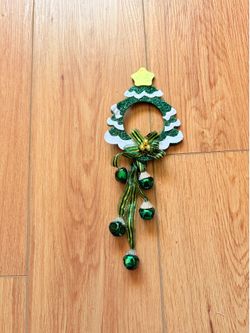 Christmas in July! Handmade craft Christmas tree door knob ornament with Bells