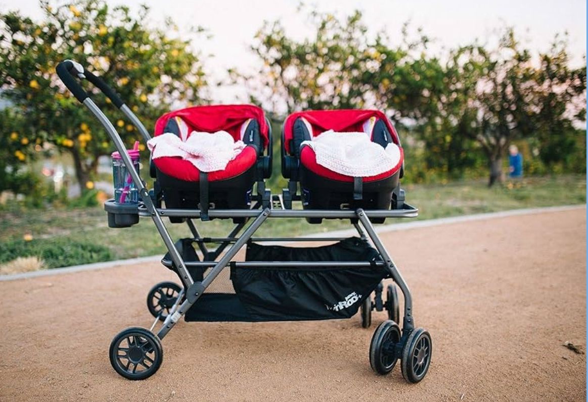 Joovy Twin Roo Car Seat Stroller, Holds 2 Car Seats, Stroller Frame