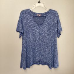 Women’s JUICY COUTURE Rayon/polyester/spandex blue short sleeve pullover stretch top… Size XS (Runs a little big)