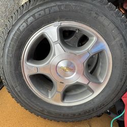 Brand New Studded Snow Tires On Chevy Wheels 