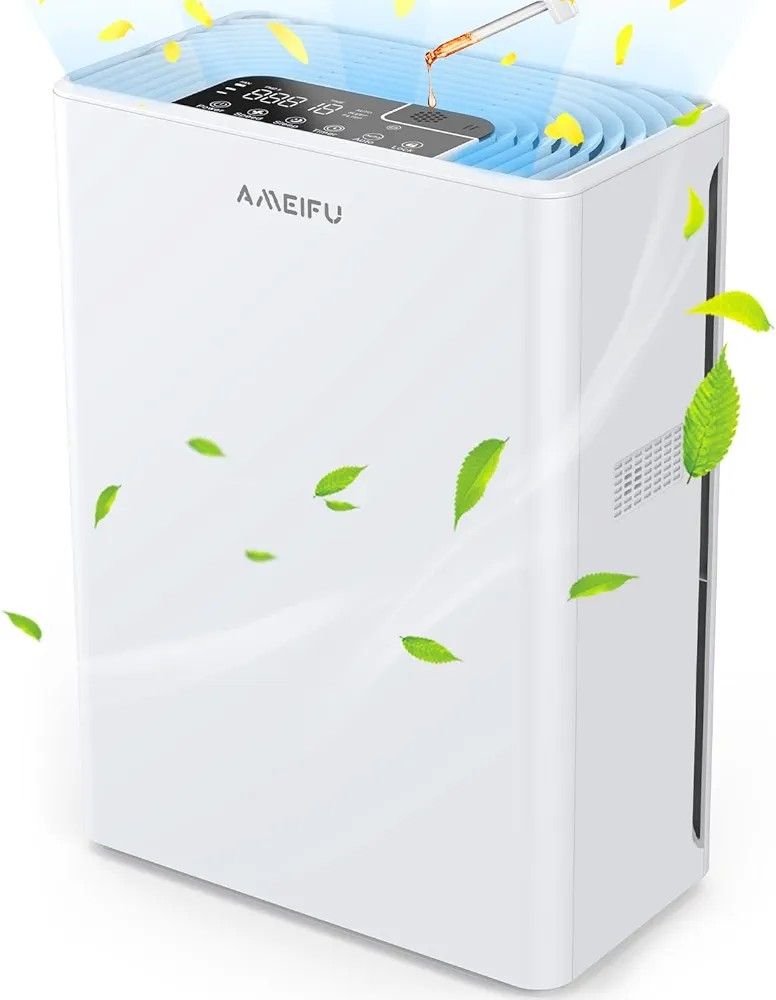 AMEIFU Air Purifiers for Home Large Room up to 1740sq.ft, H13 True Hepa Air Purifiers for Pets Hair, Dander, Smoke, Pollen, 3 Fan Speeds