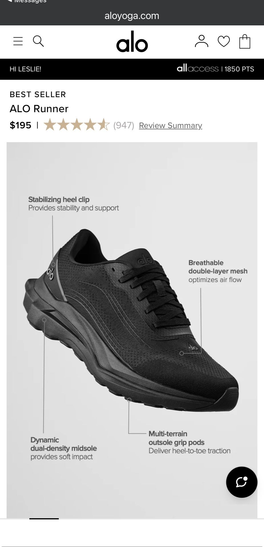 Alo yoga runner Sneaker