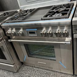 Stainless Steel Thermador Pro Harmony 36 Inch Gas Range Smart