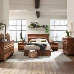 4 Piece Bedroom Set Include Queen Bed, Dresser, Mirror, 1 Nightstand…Optional Chest and sizes can be added