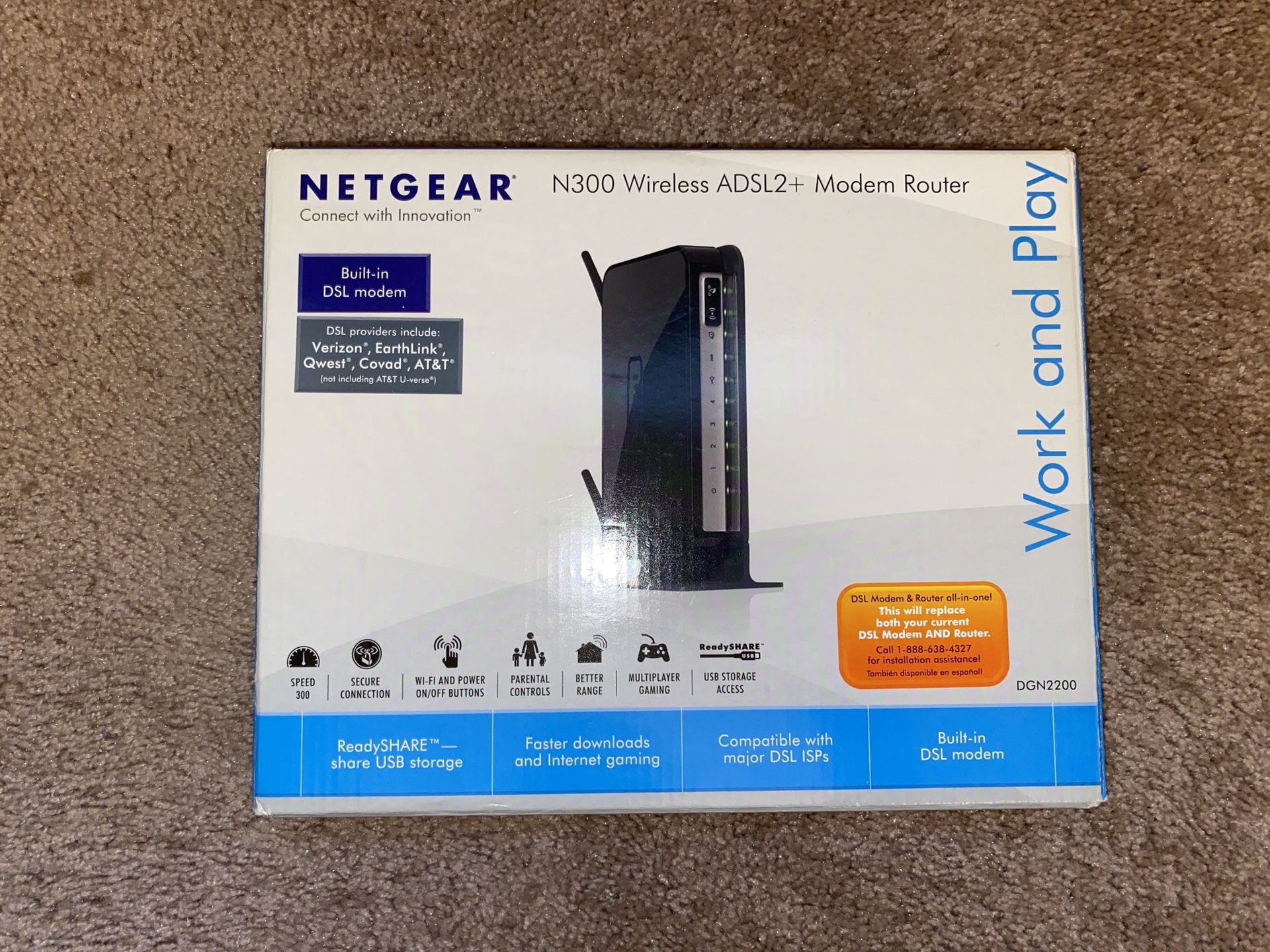 Netgear DGN2200 N300 Wireless ADSL2+ Modem Router