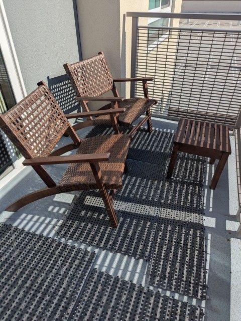 Two Deck Chairs With Small Table